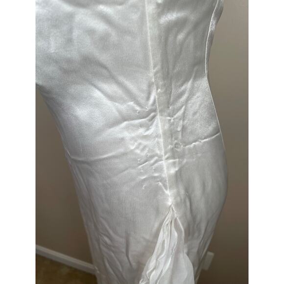 Retrofete Lorelai Strapless Ruched Draped Ruffle Asymmetric Maxi Dress Sz Small - Picture 10 of 15